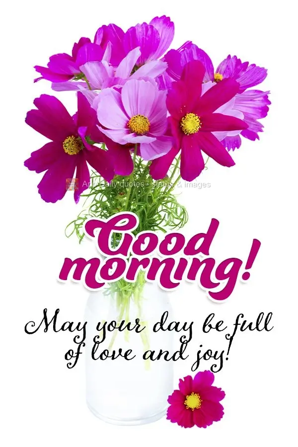 Que seu dia seja de amor e alegria! Bom dia!