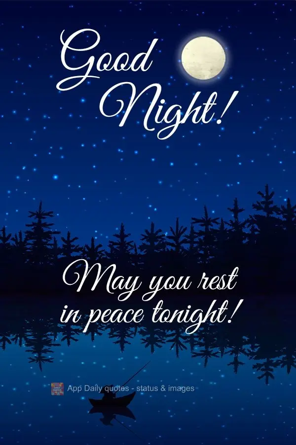 Que nesta noite você possa repousar em paz! Boa noite!