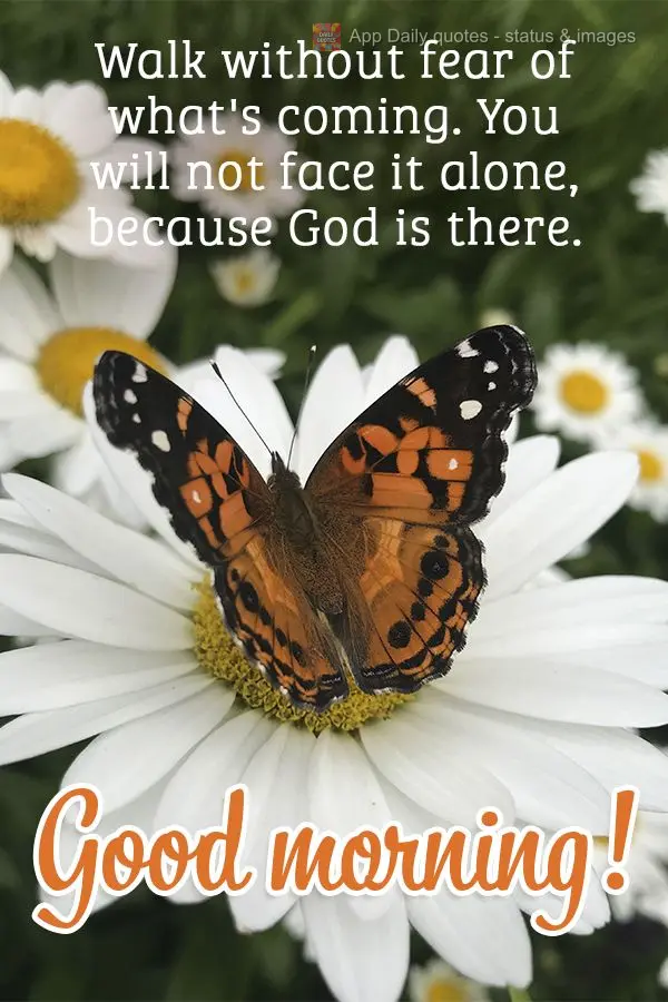 Proceed without fear of what's coming. You will not face it alone, because God is there. Good morning!