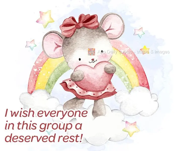 I wish everyone in this group a deserved rest!