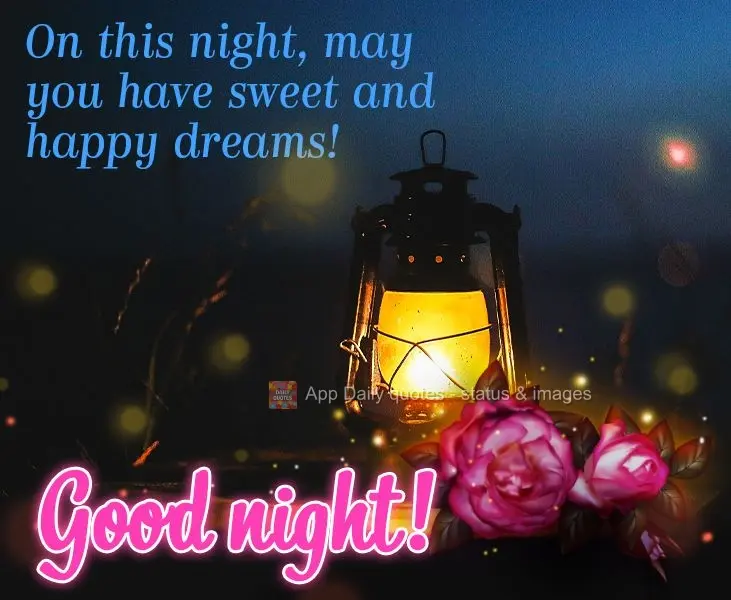 Que em sua noite tenha sonhos doces e felizes! Boa noite!