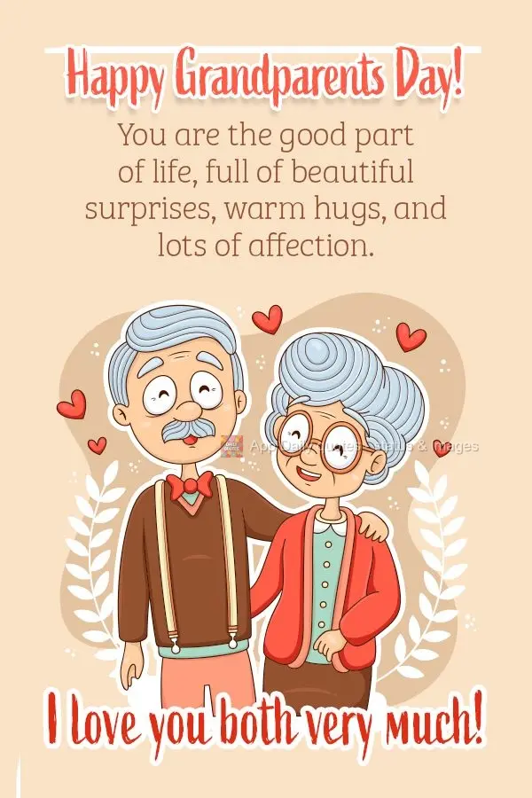 Vocês são aquela parte boa da vida cheia de lindas surpresas, abraços quentinhos e muito carinho. Amo muito vocês! Feliz dia dos avós!