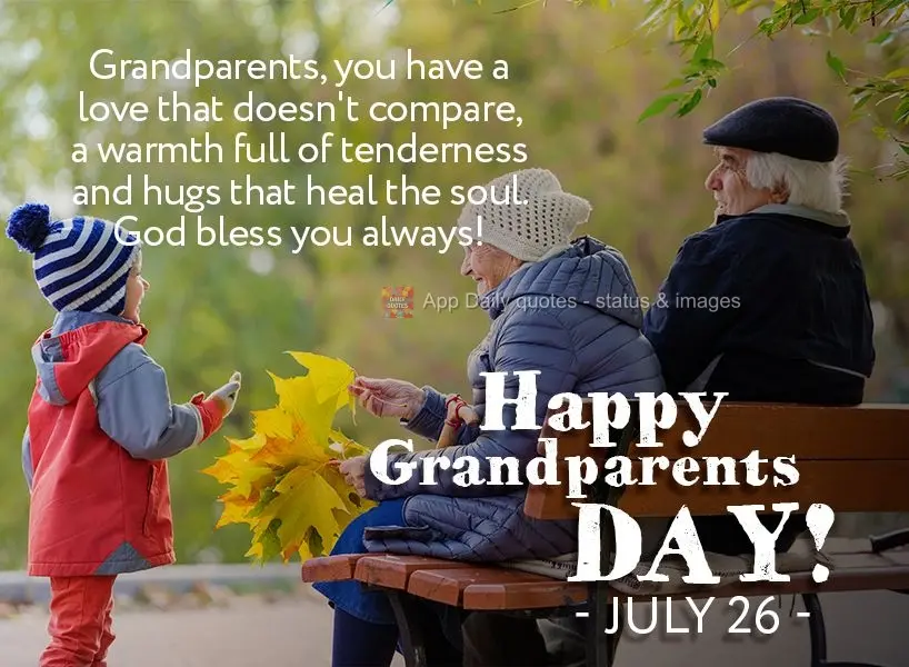 Avós tem um amor que não se compara, um zelo cheio de ternura e abraços que curam a alma. Deus os abençoe sempre! Feliz dia dos avós! - 26 de julho-...