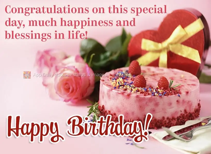 Congratulations on this special day. I wish you much happiness and many blessings in life! Happy Birthday!