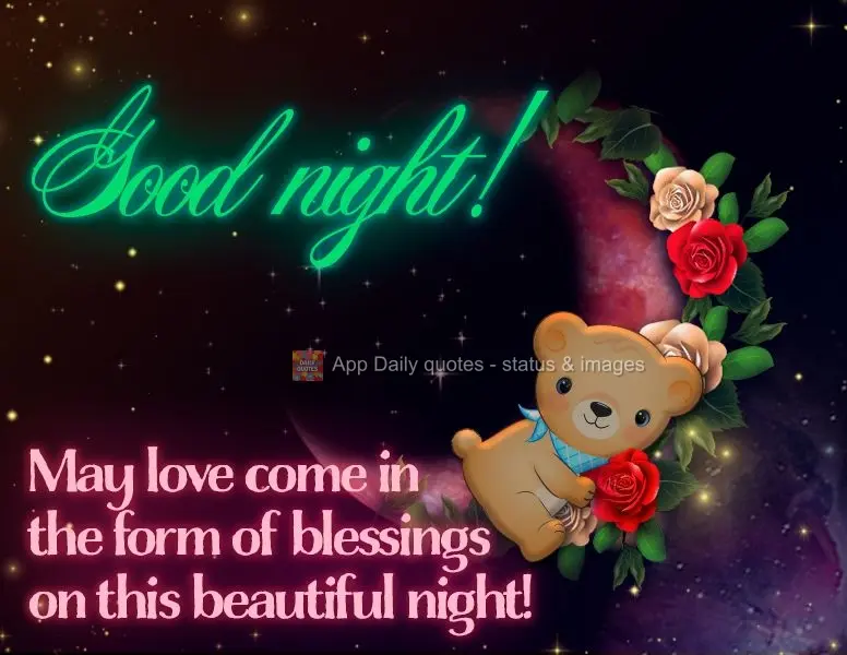 E que o amor venha em forma de bênção nesta linda noite! Boa noite!