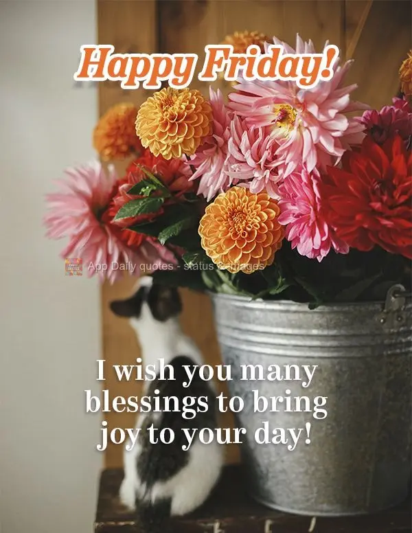 I wish you many blessings to bring joy to your day! Happy Friday!