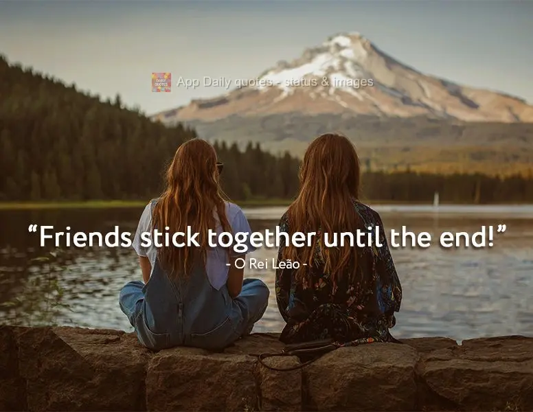 "Friends stick together until the end!" The Lion King