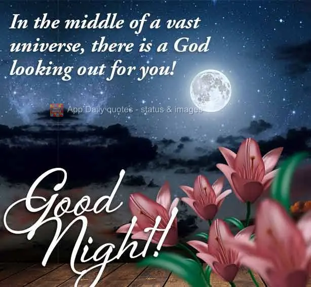 Em meio a vastidão do universo há um Deus cuidando de você! Boa noite!