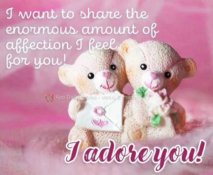 I want to share the enormous amount of affection I feel for you! I adore you!