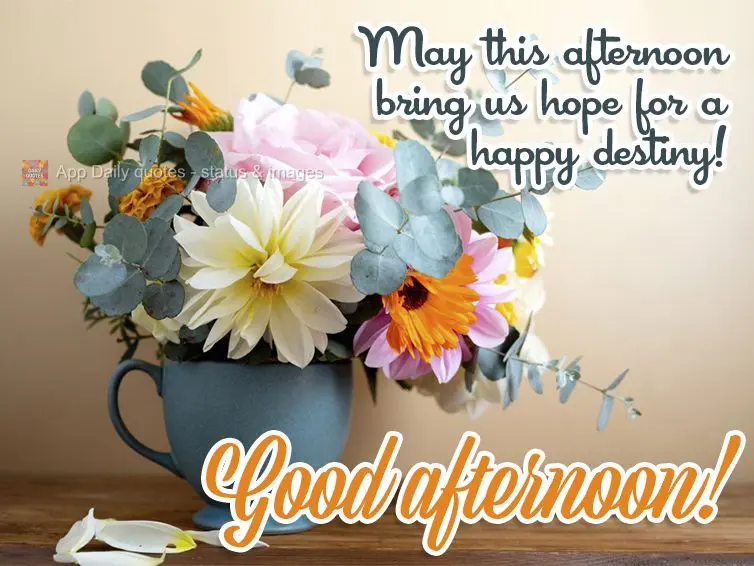 Que essa tarde nos traga a esperança de um destino feliz! Feliz tarde!