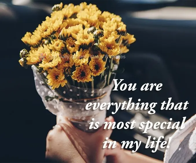 Você é tudo que há de mais especial em minha vida!