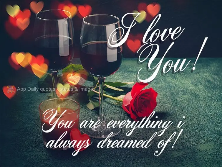 Você é tudo o que eu sempre sonhei! Eu te amo! 