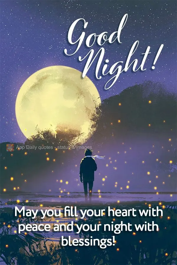 Que possa encher seu coração de paz e sua noite de bênçãos! Boa noite!