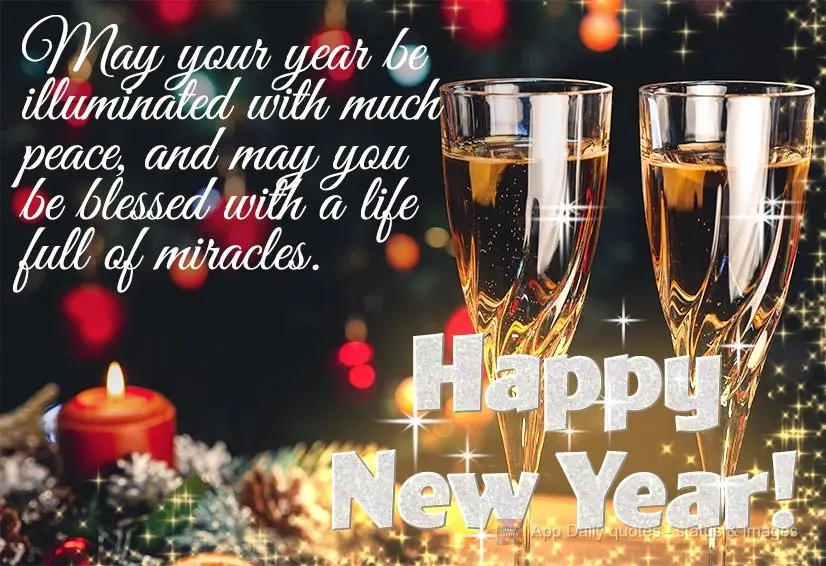 May your year be illuminated with much peace, and may you be blessed with a life full of miracles. Happy New Year! 