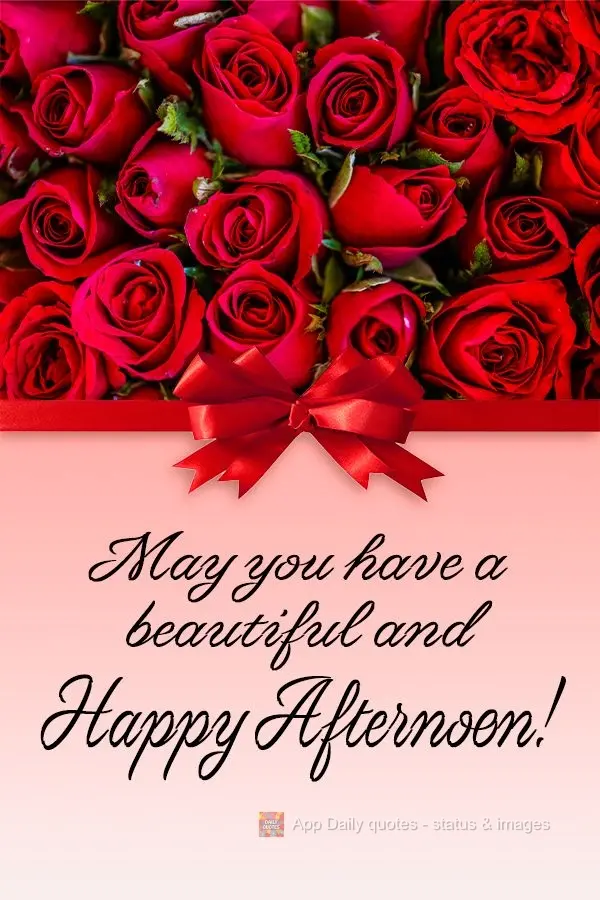 Que você tenha uma linda e feliz tarde!