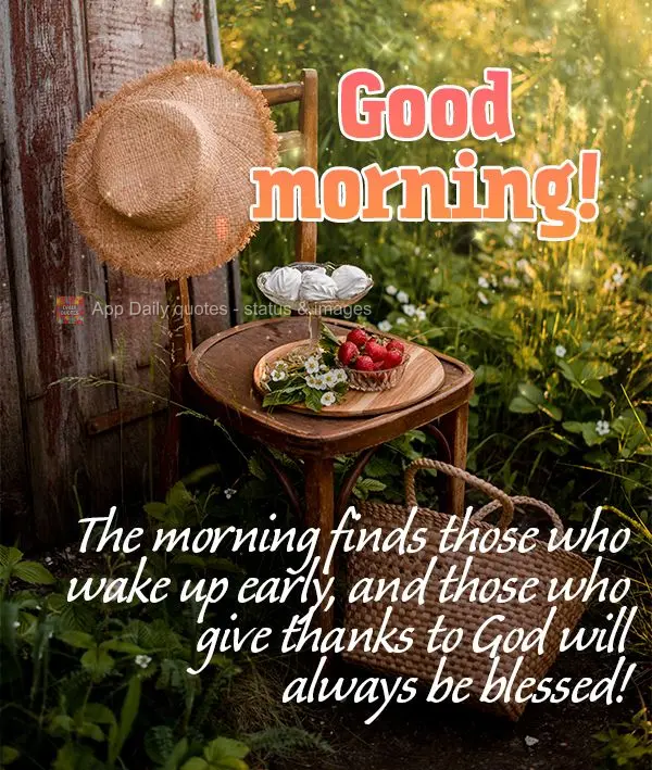 A manhã encanta quem cedo levanta, e quem agradece a Deus, sempre será abençoado! Bom dia!