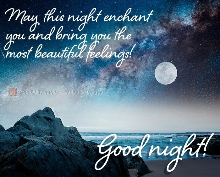 May this night enchant you and give you the most beautiful feelings! Good night!