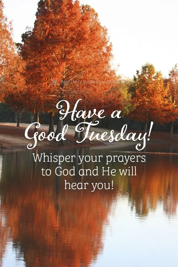 Whisper your prayers to God, and He will hear you! Have a Good Tuesday! 
