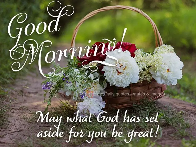 May what God has set aside for you be great! Good morning! 