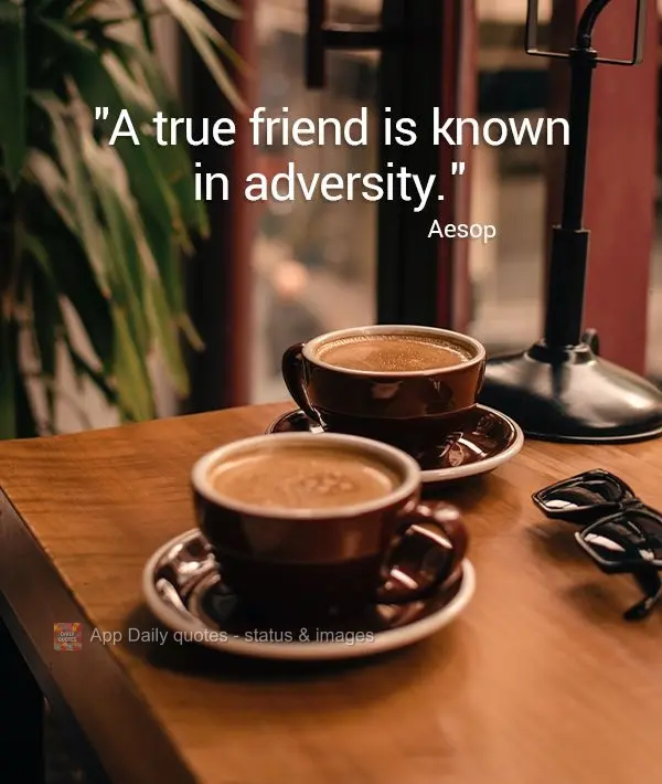 "A true friend is known in adversity." Aesop