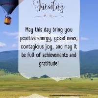 Terça-feira 
Que esse dia venha carregado de energia positiva, boas notícias, alegria contagiante, cheio de vitórias e gratidão!

Bom dia
