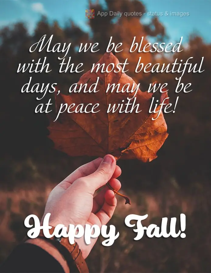 Que possamos ser abençoados com os dias mais lindos e estar em paz com a vida! Feliz Outono! 