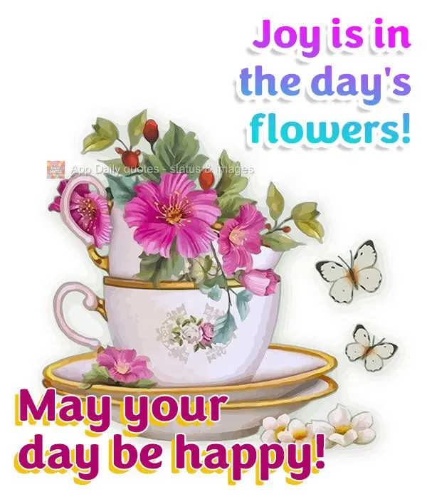 A alegria está nas flores do dia!  Feliz seja o seu dia!