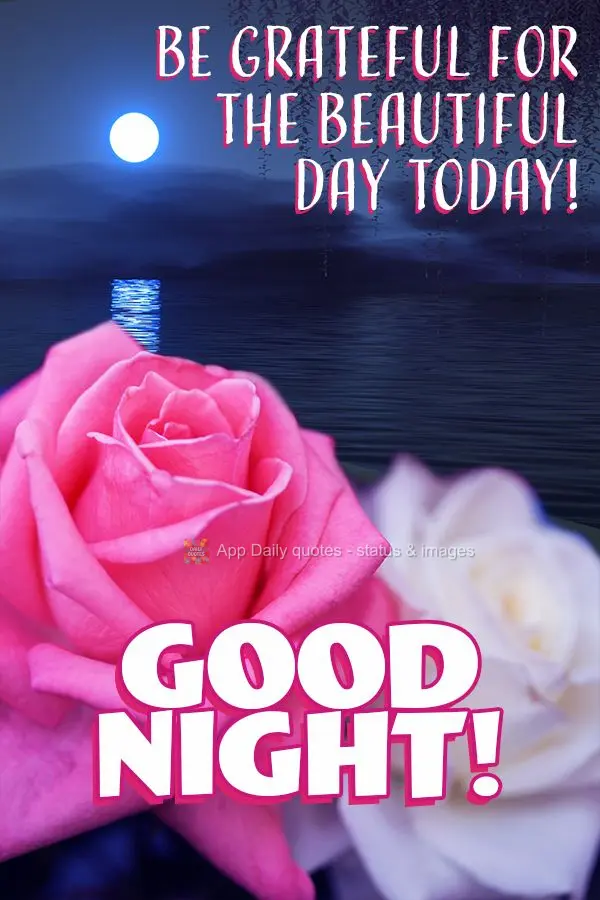 Be grateful for the beautiful day today! Good night!