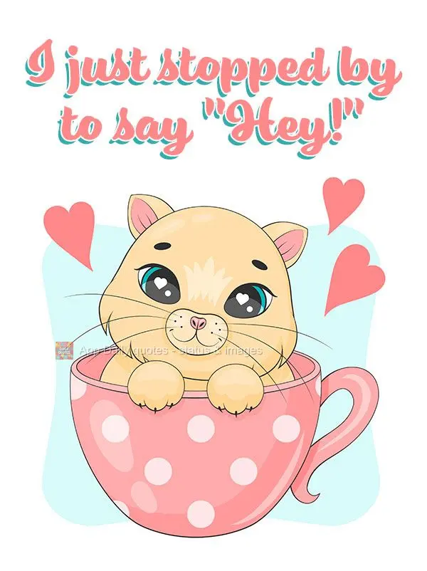 I just stopped by to say "Hey!"