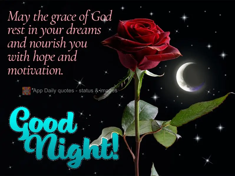 Que a graça de Deus repouse sobre os seus sonhos e o alimente de esperança e motivação. Boa noite!