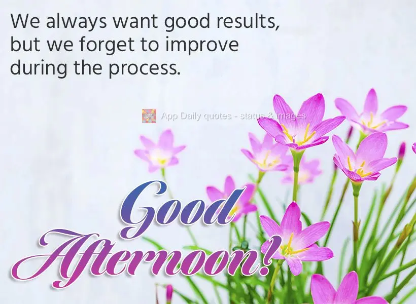 Buscamos sempre um bom resultado, mas esquecemos de progredir no processo. Boa tarde!