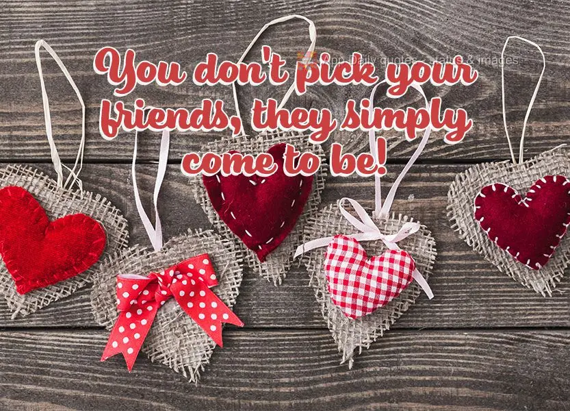 You don't pick your friends, they simply are!
