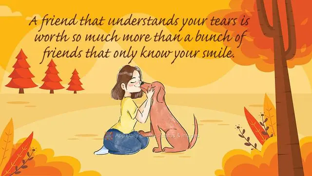 A friend that understands your tears is worth so much more than a whole bunch of friends that have only seen your smile.