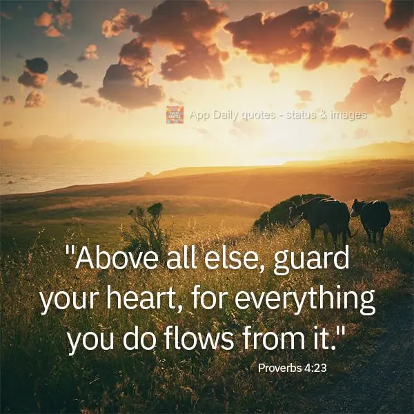 "Above all else, protect your heart, for everything you do flows from it." Proverbs 4:23
