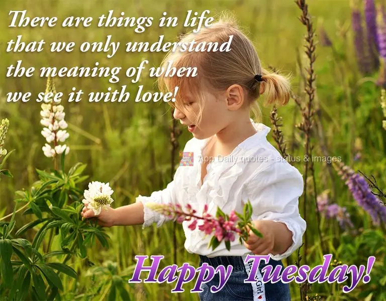 There are things in life that we only understand the meaning of when we see it with love! Happy Tuesday!