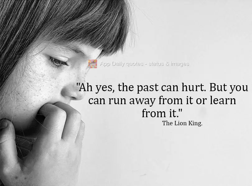 "Ah, sim, o passado pode doer. Mas você pode fugir dele ou aprender com ele." O Rei Leão