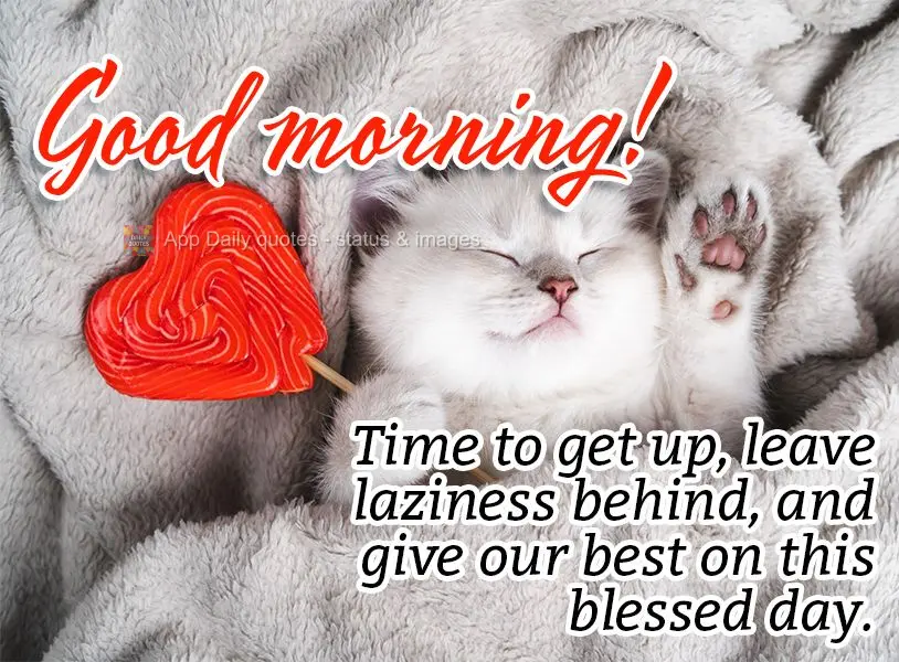 Time to get up, leave laziness behind, and give our best on this blessed day. Good morning!