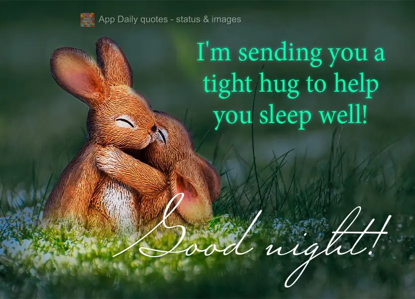 I'm sending you a tight hug to help you sleep well! Good night!