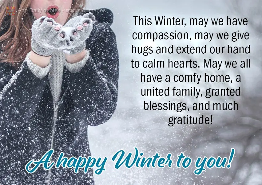 Que nesse inverno tenhamos compaixão, que possamos doar abraços e estender a nossa mão para que se acalme um coração. Que todos possam ter um lar ac...
