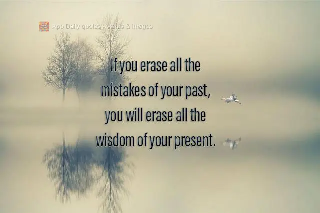 If you erase all the mistakes of your past, you will erase all the wisdom of your present.