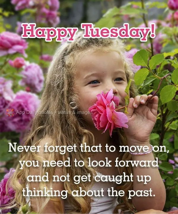 Never forget that to move on, you need to look forward and not get caught up thinking about the past. Happy Tuesday!