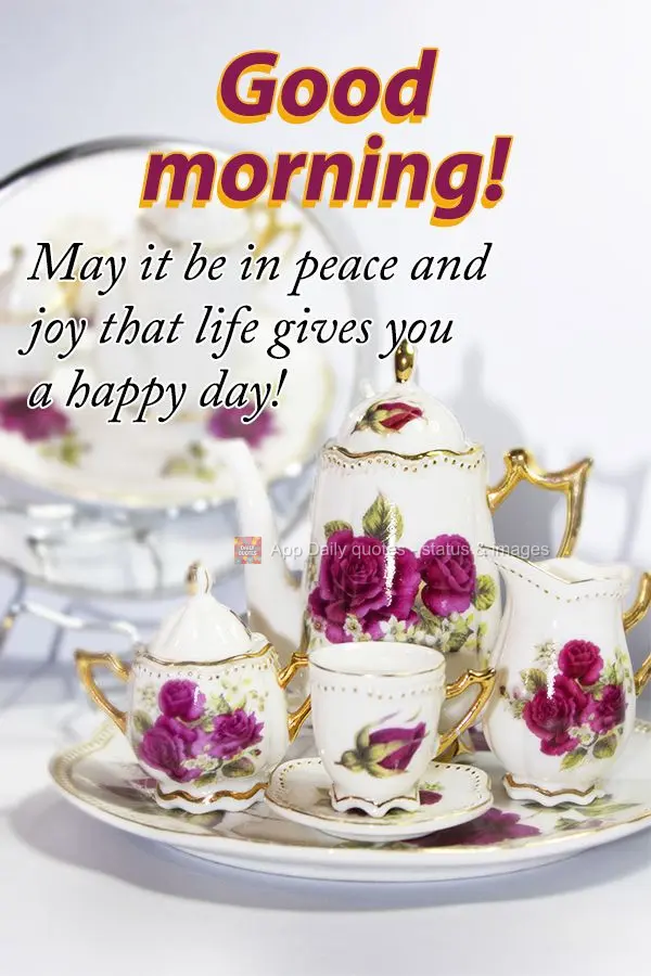 Que seja na paz e na alegria que a vida lhe dê um feliz dia! Bom dia!