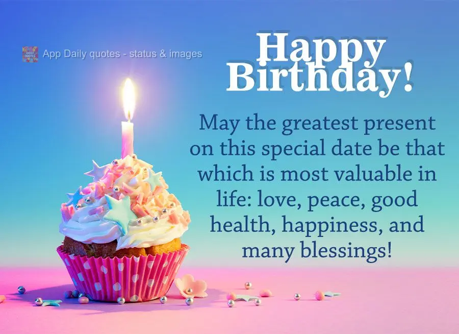 May the greatest present on this special day be that which is most valuable in life: love, peace, good health, happiness, and many blessings! Happy Birth...