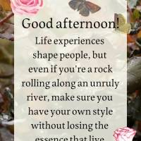 As experiências de vida moldam as pessoas, mas mesmo que você seja uma pedra rolando em um rio desgovernado, não deixe de tomar a sua própria forma s...