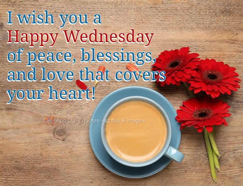I wish you a Happy Wednesday of peace, blessings, and love that covers your heart!