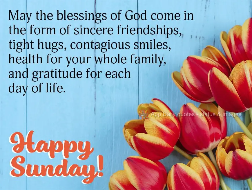 May the blessings of God come in the form of sincere friendships, tight hugs, contagious smiles, health for your whole family, and gratitude for each day...