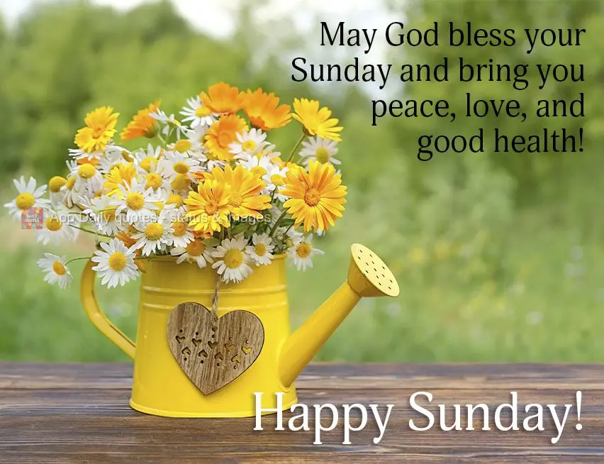 May God bless your Sunday and bring you peace, love, and good health! Happy Sunday!