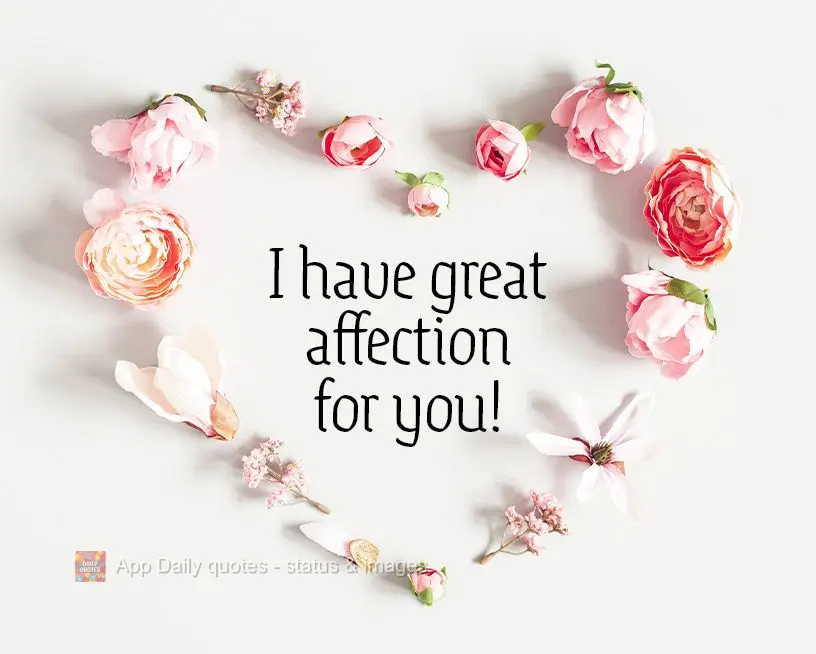 Eu tenho um enorme carinho por você!