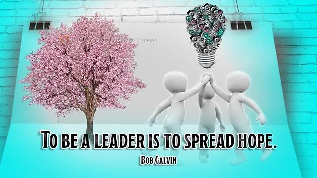 Ser líder é espalhar esperança.  Bob Galvin