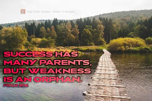 Success has many parents, but weakness is an orphan. Popular saying